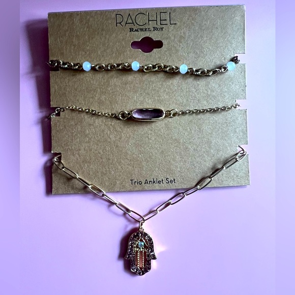 NWT RACHEL RACHEL ROY Trio Anklet Set - Picture 3 of 6